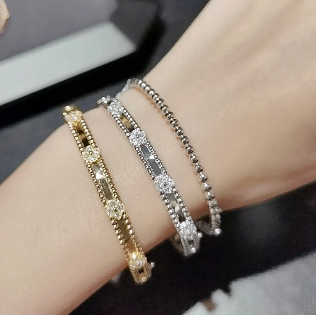 [Regal Gem]CLOVER BRACELET 4MM DIAMONDS