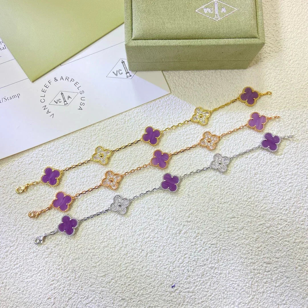 [Regal Gem] CLOVER 5 MOTIF VIOLET BRACELET COLLECTION