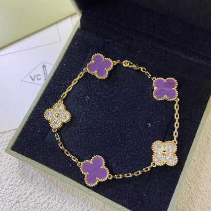 [Regal Gem] CLOVER 5 MOTIF VIOLET BRACELET COLLECTION