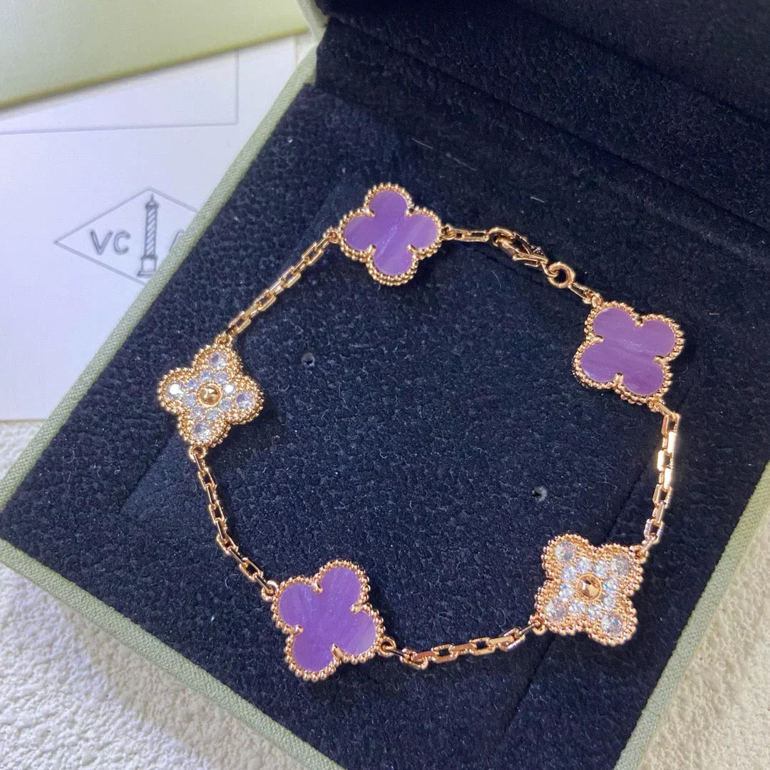 [Regal Gem] CLOVER 5 MOTIF VIOLET BRACELET COLLECTION