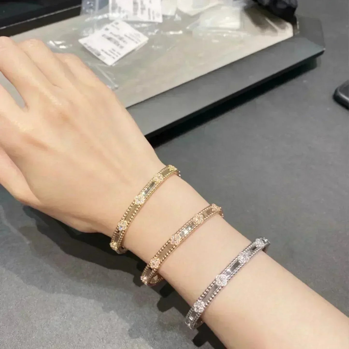 [Regal Gem]CLOVER BRACELET 4MM DIAMONDS