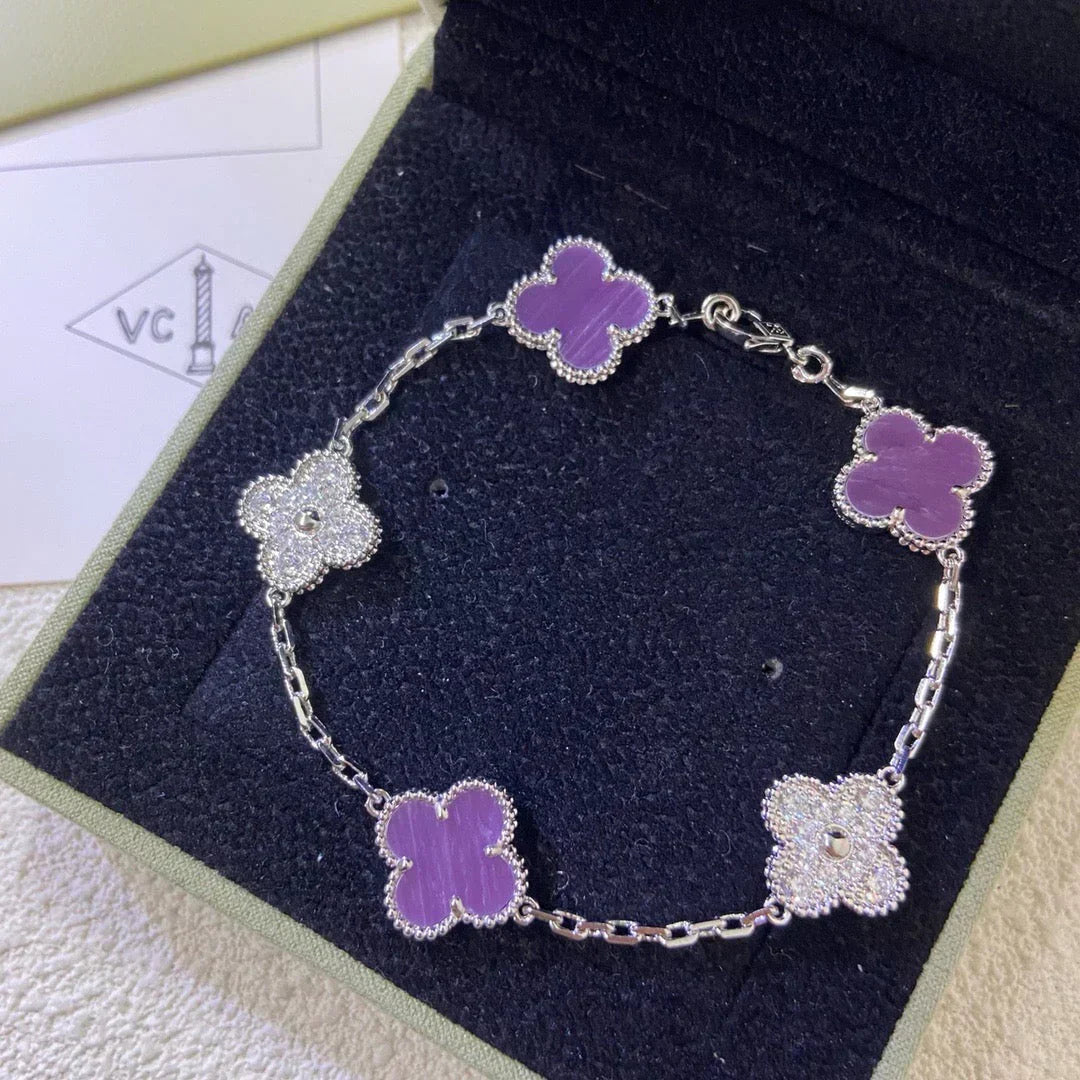 [Regal Gem] CLOVER 5 MOTIF VIOLET BRACELET COLLECTION