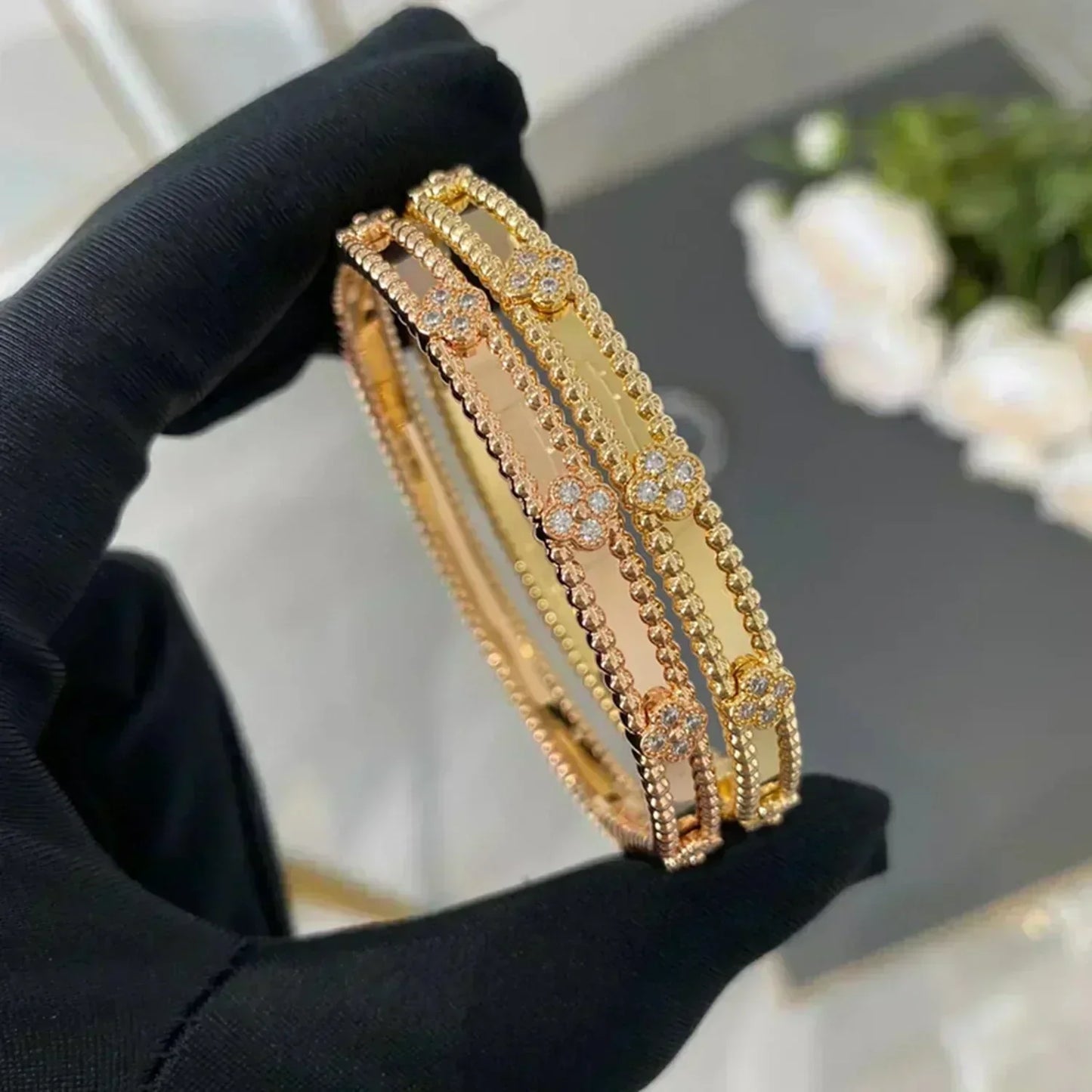[Regal Gem]CLOVER BRACELET 4MM DIAMONDS