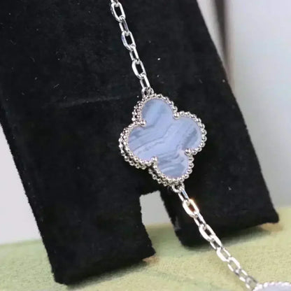 [Regal Gem] CLOVER 5 MOTIF PURPLE CHALCEDONY BRACELET COLLECTION
