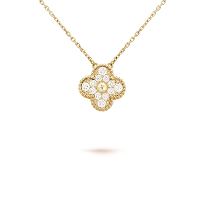 [Regal Gem]CLOVER 15MM DIAMOND SINGLE FLOWER NECKLACE