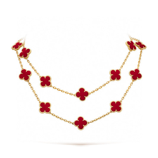 [Regal Gem]CLOVER 20 MOTIFS CARNELIAN NECKLACE