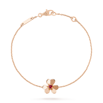 [Regal Gem]FRIVOLE GOLD FLOWER PINK MALACHITE BRACELET