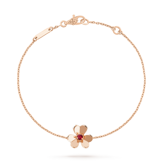 [Regal Gem]FRIVOLE GOLD FLOWER PINK MALACHITE BRACELET