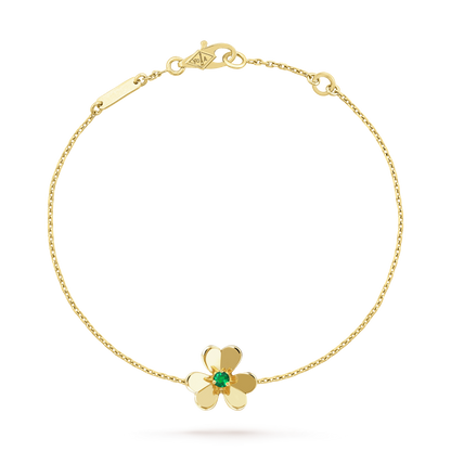 [Regal Gem]FRIVOLE GOLD FLOWER PINK MALACHITE BRACELET