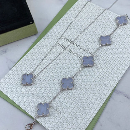 [Regal Gem] CLOVER 5 MOTIF PURPLE CHALCEDONY BRACELET COLLECTION
