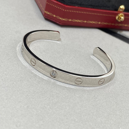 [Regal Gem]LOVE BRACELET 6.1MM 1 DIAMOND OPEN CUFF