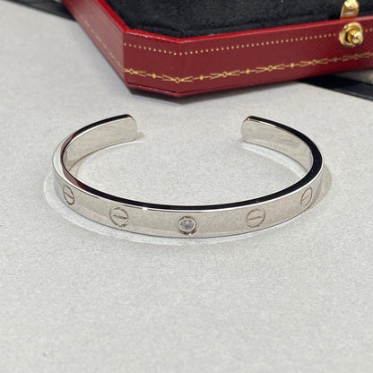 [Regal Gem]LOVE BRACELET 6.1MM 1 DIAMOND OPEN CUFF