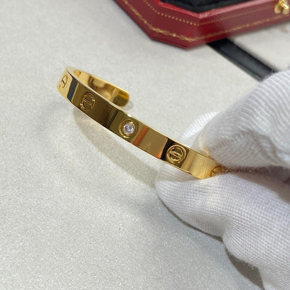 [Regal Gem]LOVE BRACELET 6.1MM 1 DIAMOND OPEN CUFF