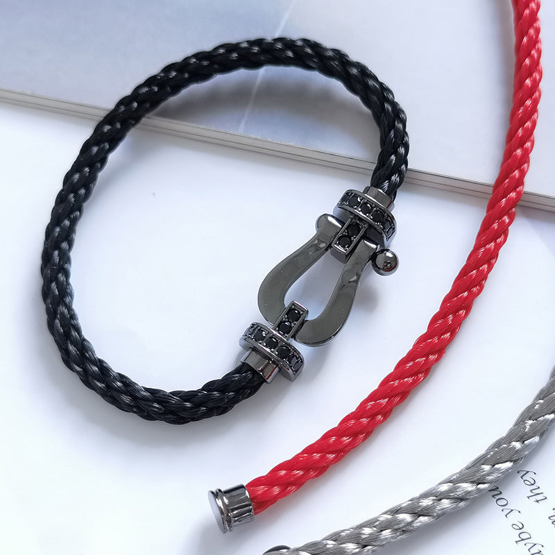 [Regal Gem]FORCE LARGE SERIES HORSESHOE BLACK SAMURAI BRACELET