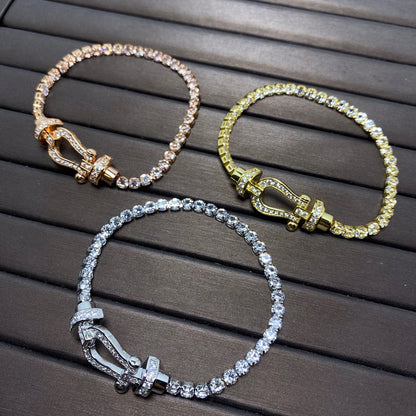 [Regal Gem]FORCE  LARGE HORSESHOE FULL DIAMOND TENNIS BRACELET