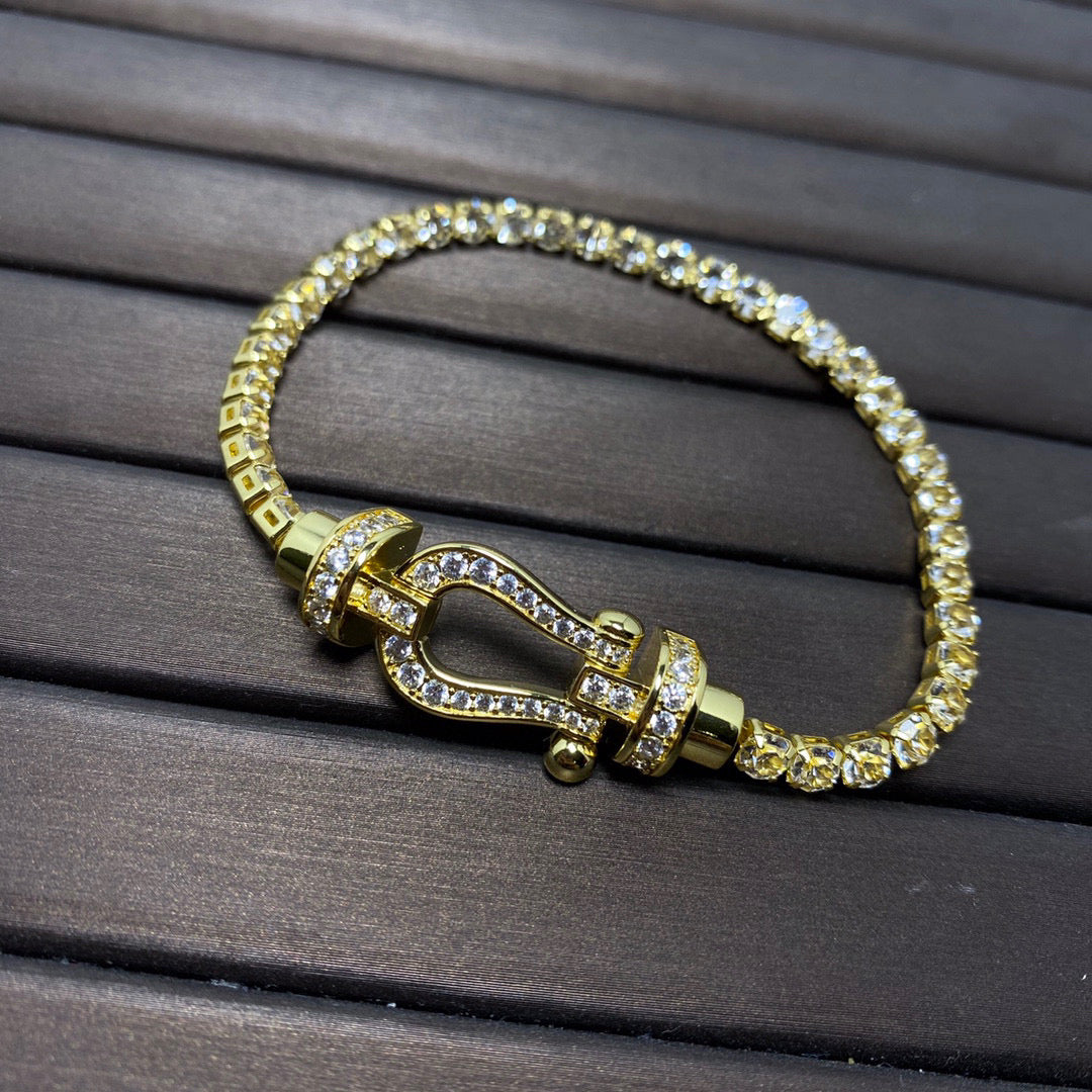 [Regal Gem]FORCE  LARGE HORSESHOE FULL DIAMOND TENNIS BRACELET