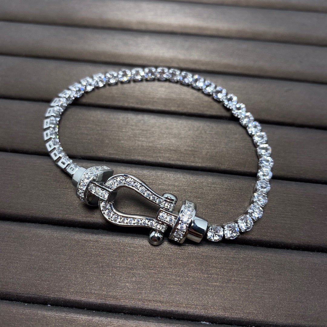 [Regal Gem]FORCE  LARGE HORSESHOE FULL DIAMOND TENNIS BRACELET