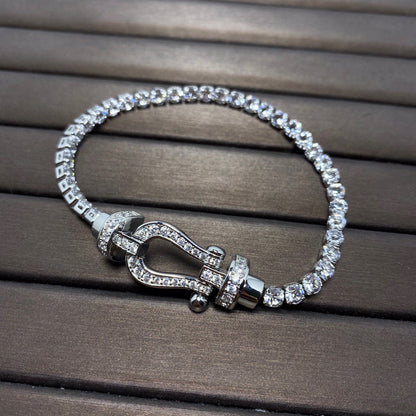 [Regal Gem]FORCE  LARGE HORSESHOE FULL DIAMOND TENNIS BRACELET