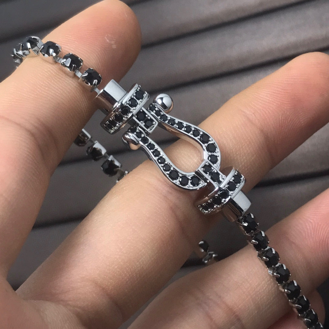 [Regal Gem]FORCE  LARGE HORSESHOE FULL DIAMOND TENNIS BRACELET