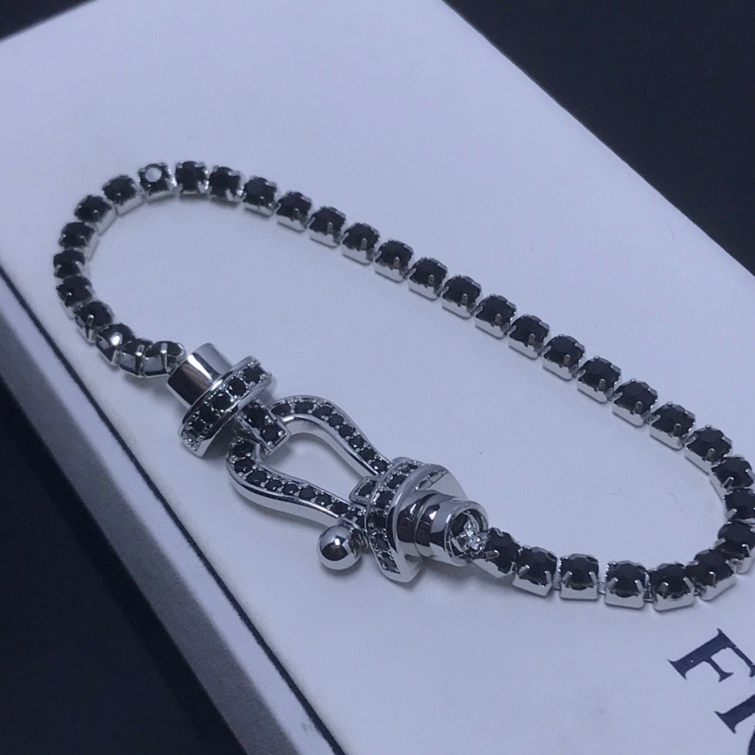 [Regal Gem]FORCE  LARGE HORSESHOE FULL DIAMOND TENNIS BRACELET