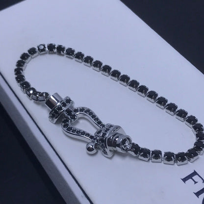 [Regal Gem]FORCE  LARGE HORSESHOE FULL DIAMOND TENNIS BRACELET