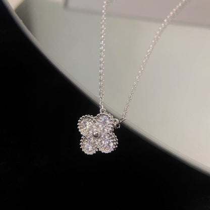 [Regal Gem]CLOVER 15MM DIAMOND SINGLE FLOWER NECKLACE