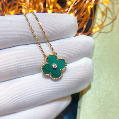 [Regal Gem]CLOVER 15MM DIAMOND TURQUOISE NECKLACE