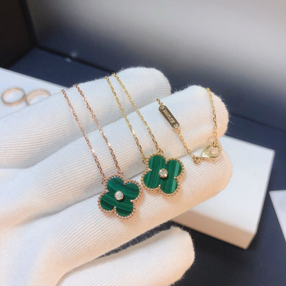 [Regal Gem]CLOVER 15MM DIAMOND TURQUOISE NECKLACE