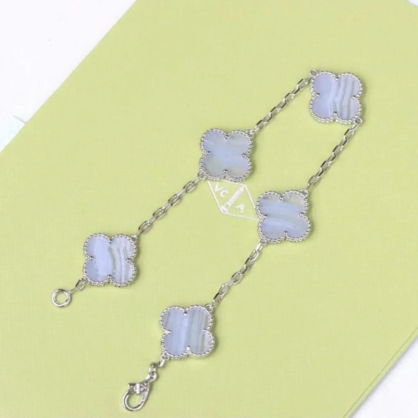 [Regal Gem] CLOVER 5 MOTIF PURPLE CHALCEDONY BRACELET COLLECTION