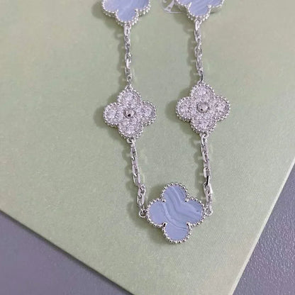 [Regal Gem] CLOVER 5 MOTIF PURPLE CHALCEDONY BRACELET COLLECTION