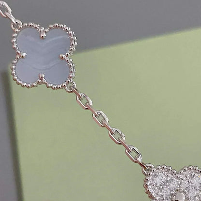 [Regal Gem] CLOVER 5 MOTIF PURPLE CHALCEDONY BRACELET COLLECTION