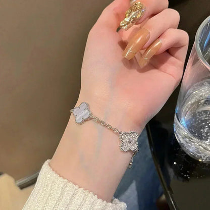 [Regal Gem] CLOVER 5 MOTIF PURPLE CHALCEDONY BRACELET COLLECTION