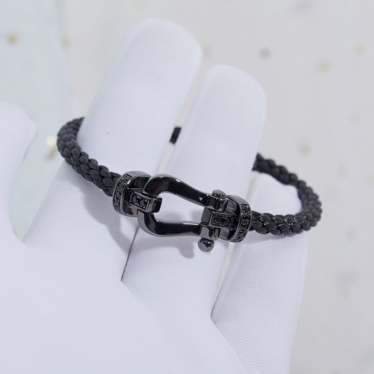 [Regal Gem]FORCE LARGE SERIES HORSESHOE BLACK SAMURAI BRACELET
