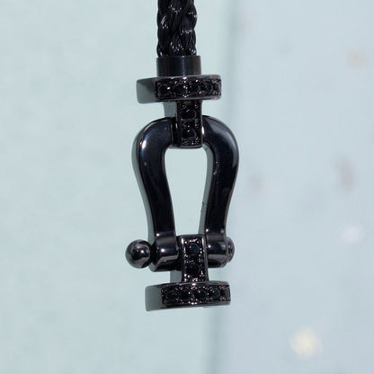 [Regal Gem]FORCE LARGE SERIES HORSESHOE BLACK SAMURAI BRACELET