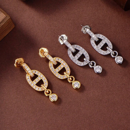 [Regal Gem]HM CHAINE DIAMOND EARRINGS