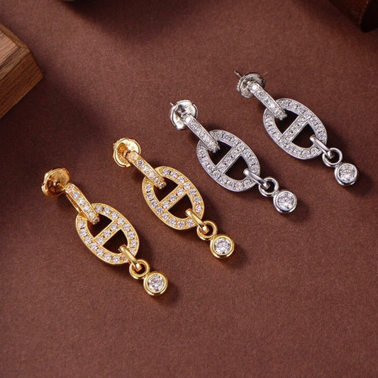 [Regal Gem]HM CHAINE DIAMOND EARRINGS