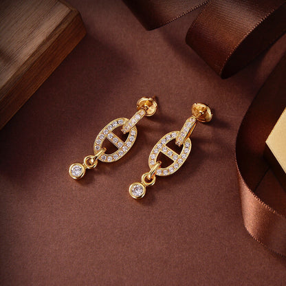[Regal Gem]HM CHAINE DIAMOND EARRINGS