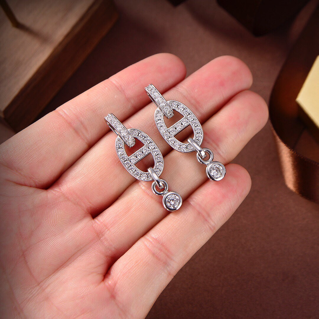 [Regal Gem]HM CHAINE DIAMOND EARRINGS