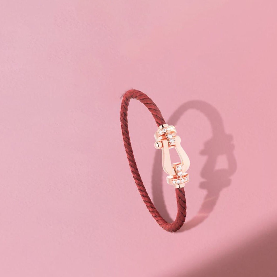 [Regal Gem]FORCE 10 HALF DIAMOND PINK GOLD RED CORDERI LARGE AND MEDIUM MODEL