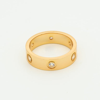 [Regal Gem]LOVE RING 5.5MM 6 DIAMONDS PINK GOLD