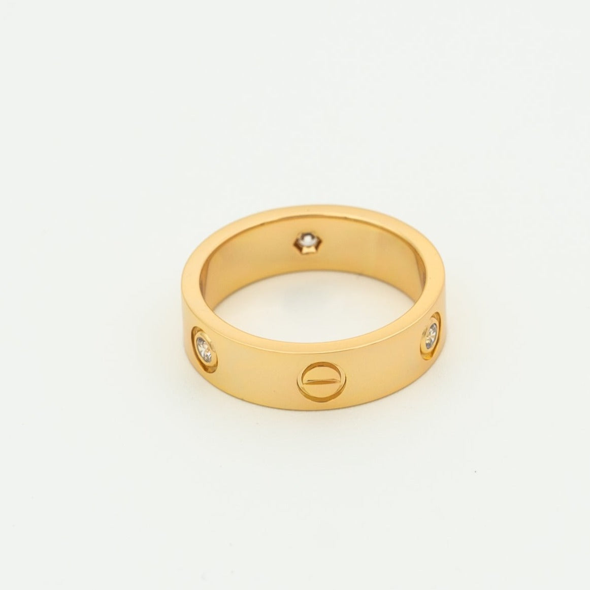 [Regal Gem]LOVE RING 5.5MM 3 DIAMONDS PINK GOLD