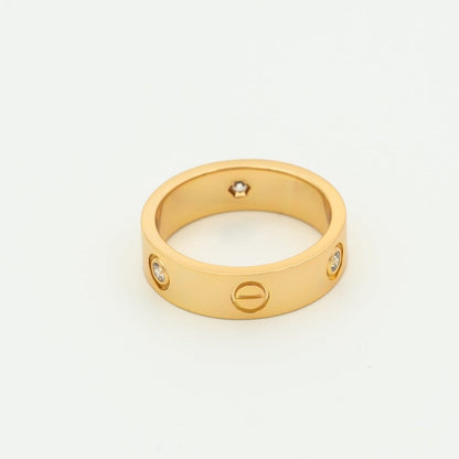[Regal Gem]LOVE RING 5.5MM 3 DIAMONDS PINK GOLD