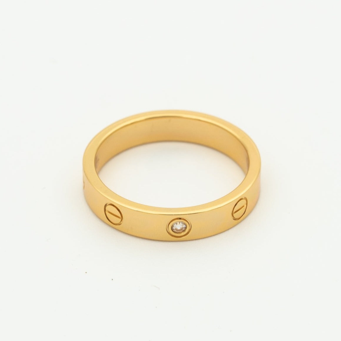 [Regal Gem]LOVE RING 4MM 1 DIAMOND PINK GOLD