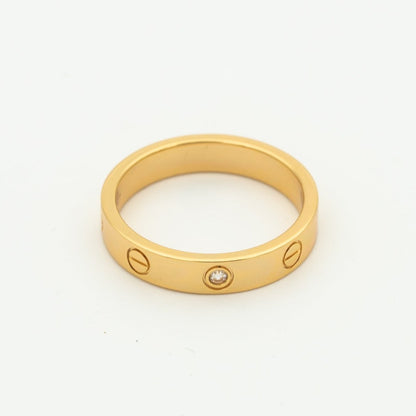 [Regal Gem]LOVE RING 4MM 1 DIAMOND PINK GOLD