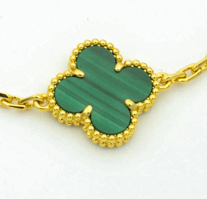 [Regal Gem] CLOVER 5 MOTIF MALACHITE BRACELET COLLECTION