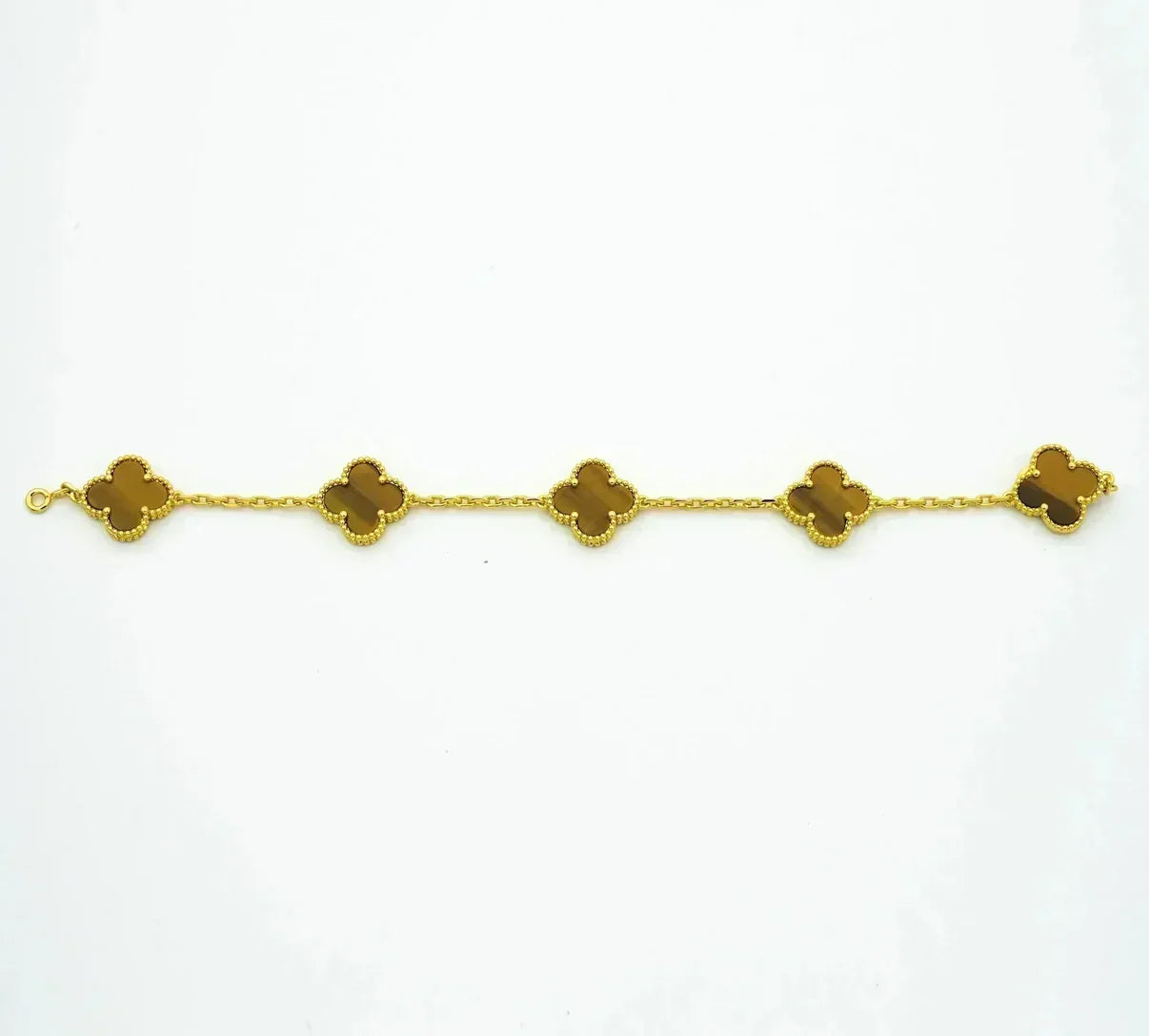 [Regal Gem] CLOVER 5 MOTIFS TIGER EYE BRACELET COLLECTION