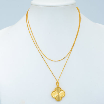 [Regal Gem]CLOVER 25MM PEDANT NECKLACE GOLD