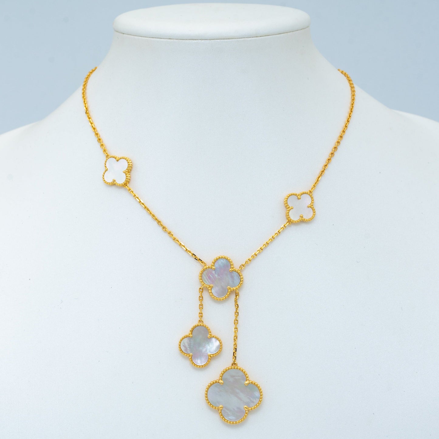 [Regal Gem]CLOVER MOTHER OF PEARL NECKLACE 6 MOTIF