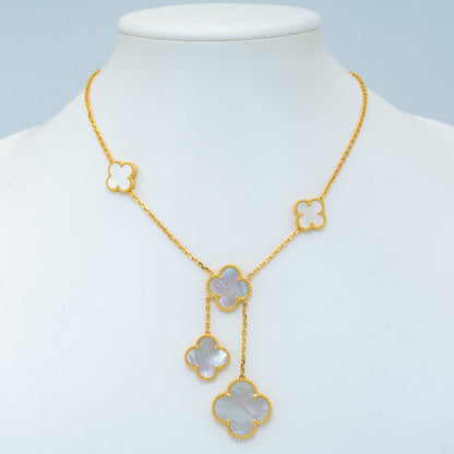 [Regal Gem]CLOVER MOTHER OF PEARL NECKLACE 6 MOTIF