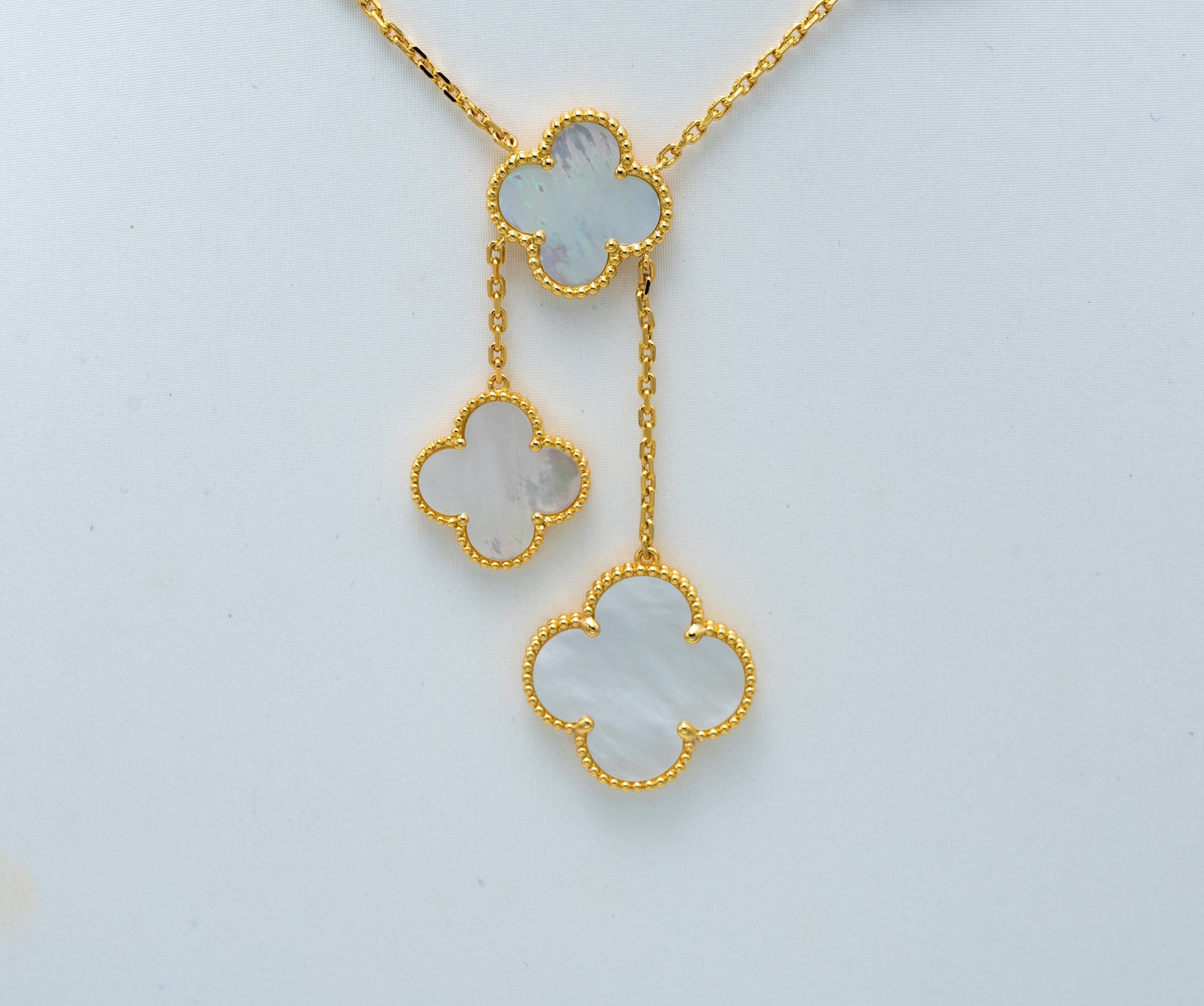 [Regal Gem]CLOVER MOTHER OF PEARL NECKLACE 6 MOTIF